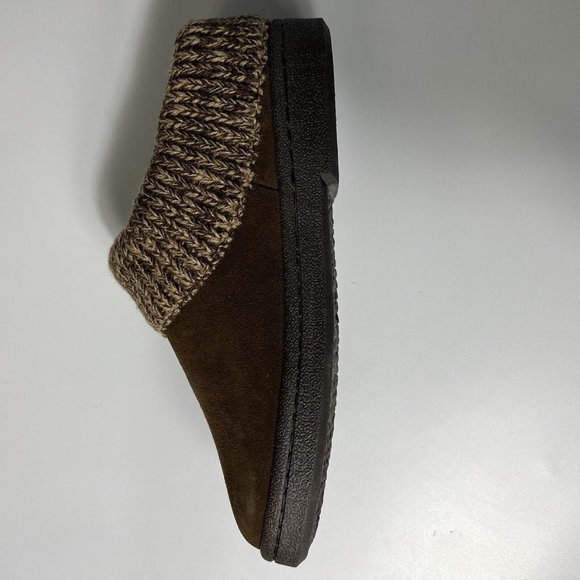 Clarks Women's Knitted Collar Clog Slipper Brown Size 7M Faux Fur Lined - Picture 3 of 10